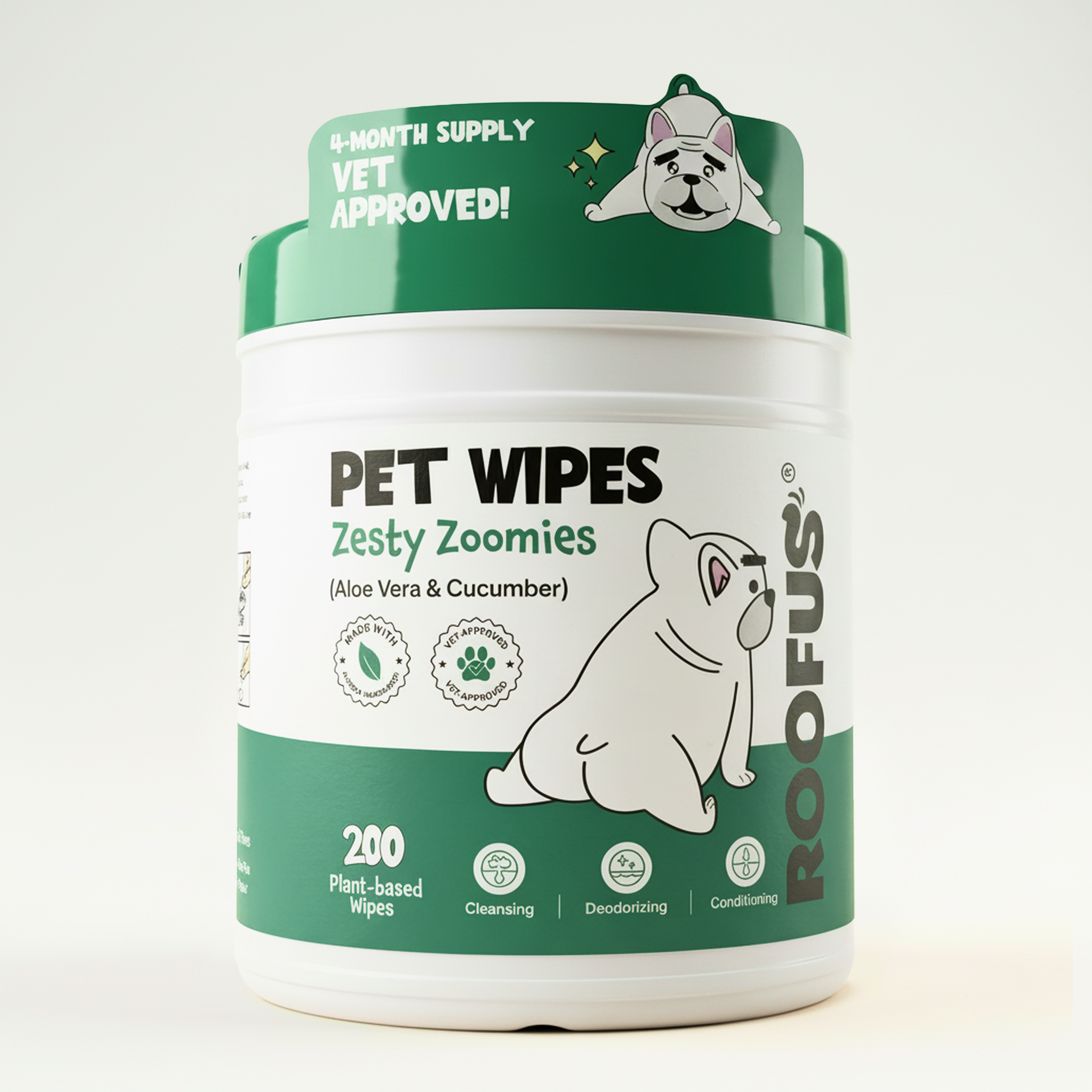 Zesty Zoomies pet wipes front
