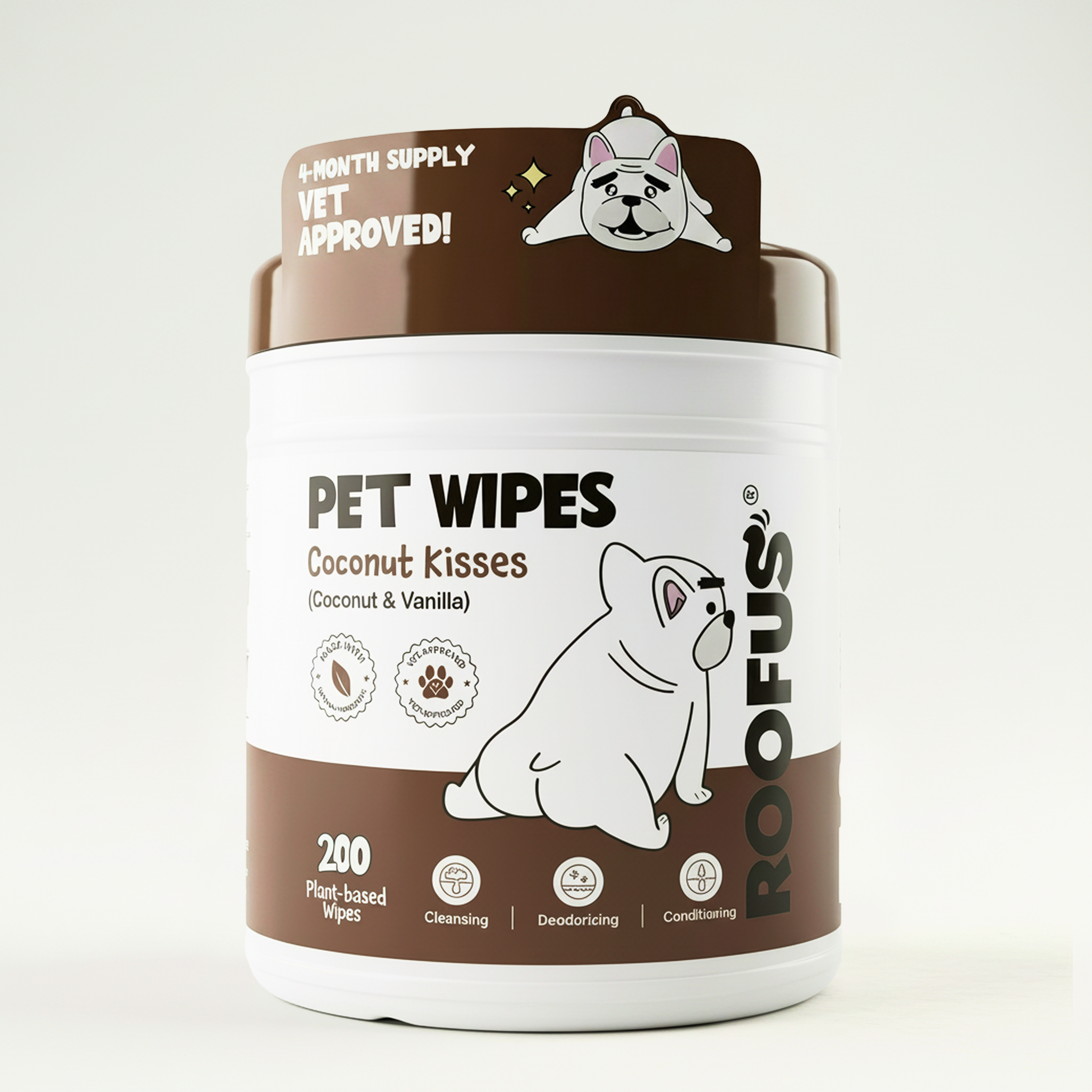 Pet Wipes - Coconut Kisses front