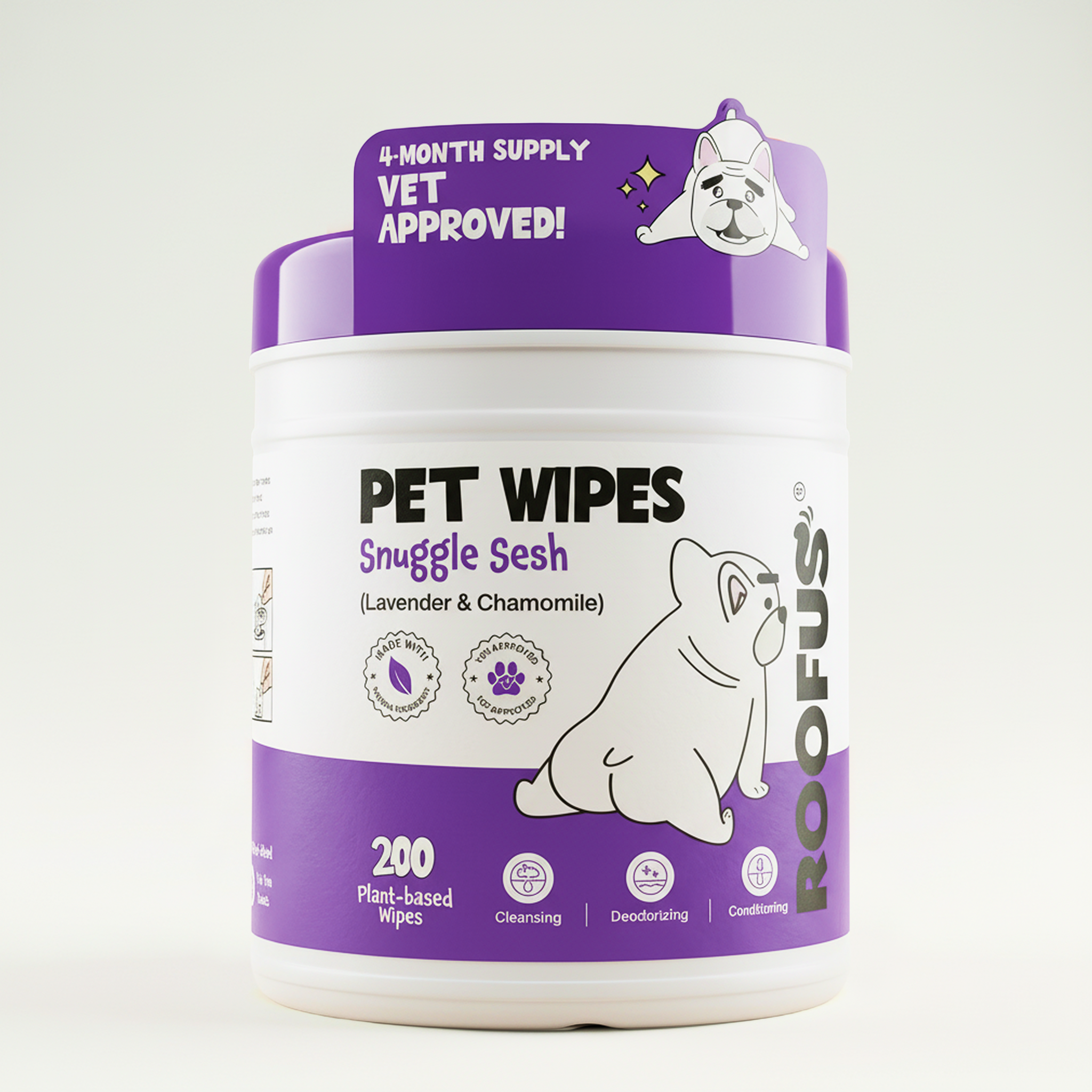 Snuggle Sesh pet wipes — front